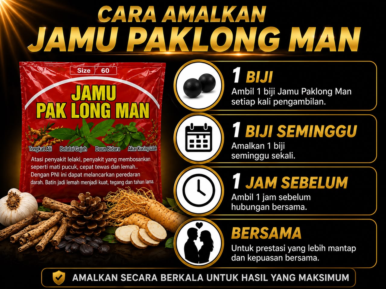 Nasihat penggunaan Jamu Pak Long Man Pek Merah