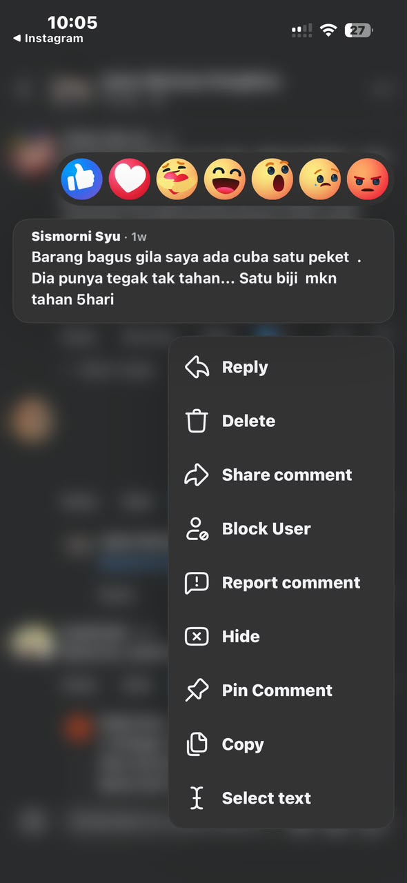 Feedback pelanggan Jamu Pak Long Man Pek Merah